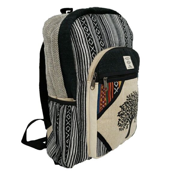 Tree of Life Laptop Backpack Travel Bag Lightweight Himalayan Hemp Boho Hippie - Picture 1 of 15